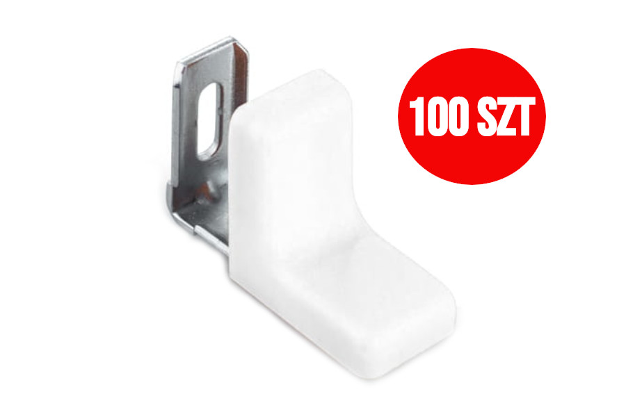 Kątownik meblowy metalowy z plastikową osłonką 100szt KN-375 biały