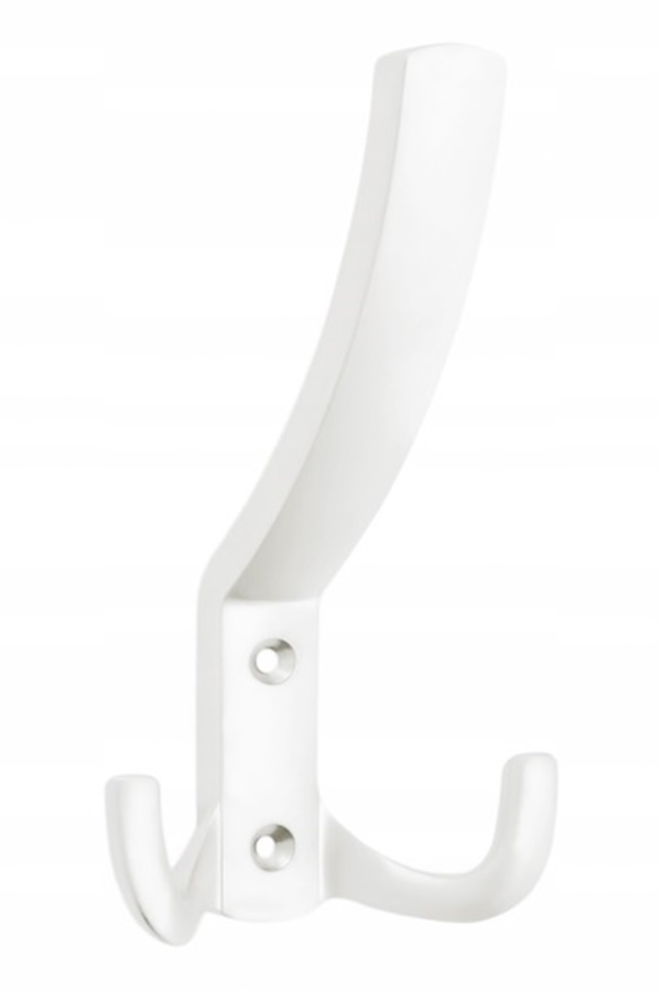 Wieszak meblowy gładki 3-ramienny biały mat + wkręty