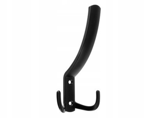 Wieszak meblowy gładki 3-ramienny czarny mat + wkręty