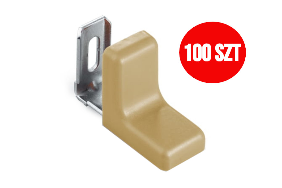 Kątownik meblowy metalowy z plastikową osłonką 100szt KN-375 buk