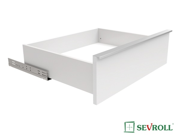 Cienkościenna szuflada SEVROLLBOX SLIM 3D PRO H131 BIAŁA w wielu wariantach długości