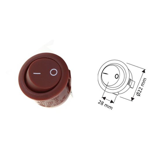 Wyłącznik kołyskowy brązowy DesignLight do LED