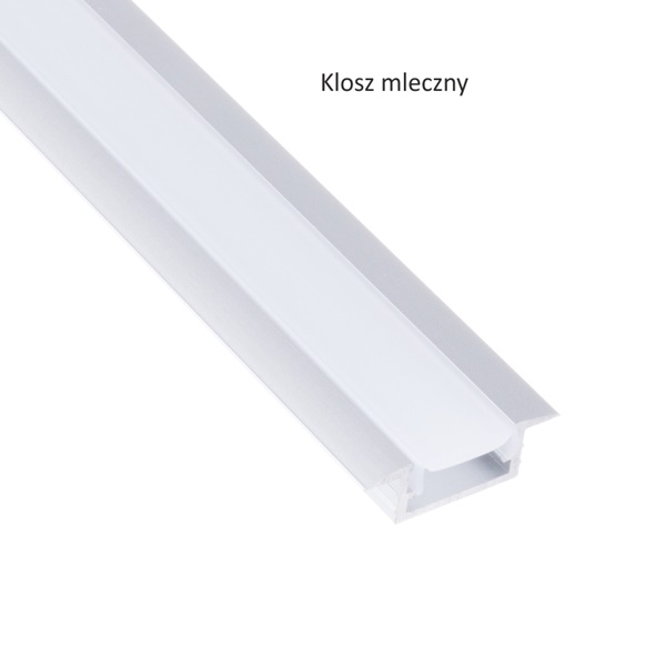 Profil LED wpuszczany INLINE MINI XL srebrny 2m klosz mleczny