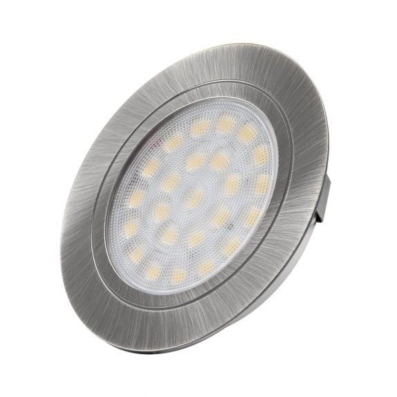 Oprawa wpuszczana podszafkowa OVAL LED Inox biała ciepła przewód 2m